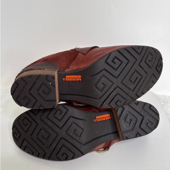 Merrell Shiloh Leather Harness Mule Slip-On Clogs western cowgirl brown 10 - Picture 10 of 14